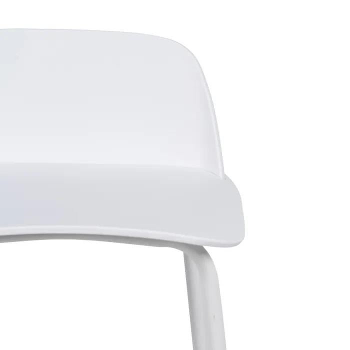 Modern White Plastic & Metal Bar Stool - LUXONAS