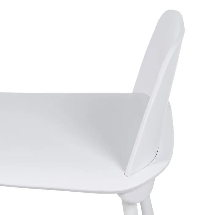 Modern White Plastic & Metal Bar Stool - LUXONAS