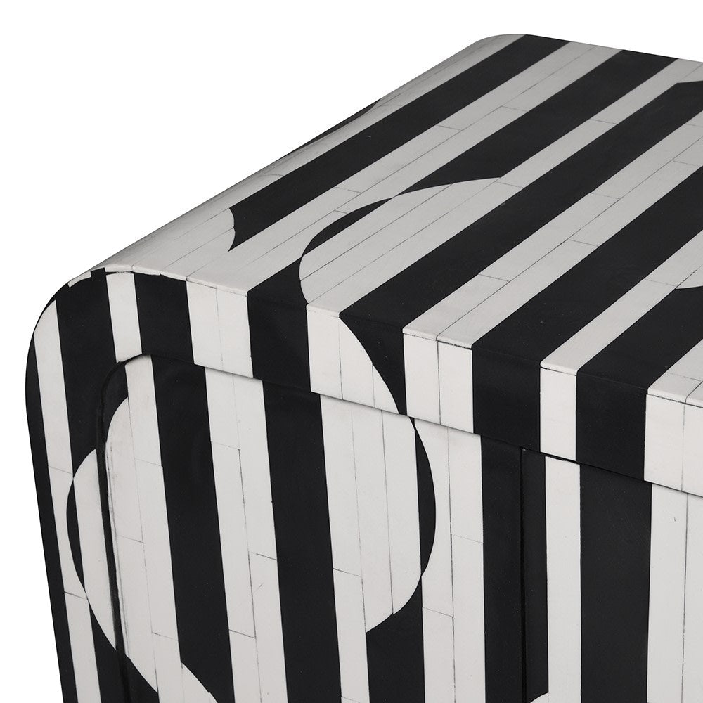 Monochrome Circles and Stripes Sideboard - LUXONAS