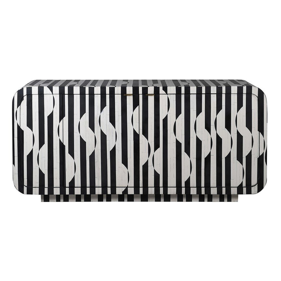 Monochrome Circles and Stripes Sideboard