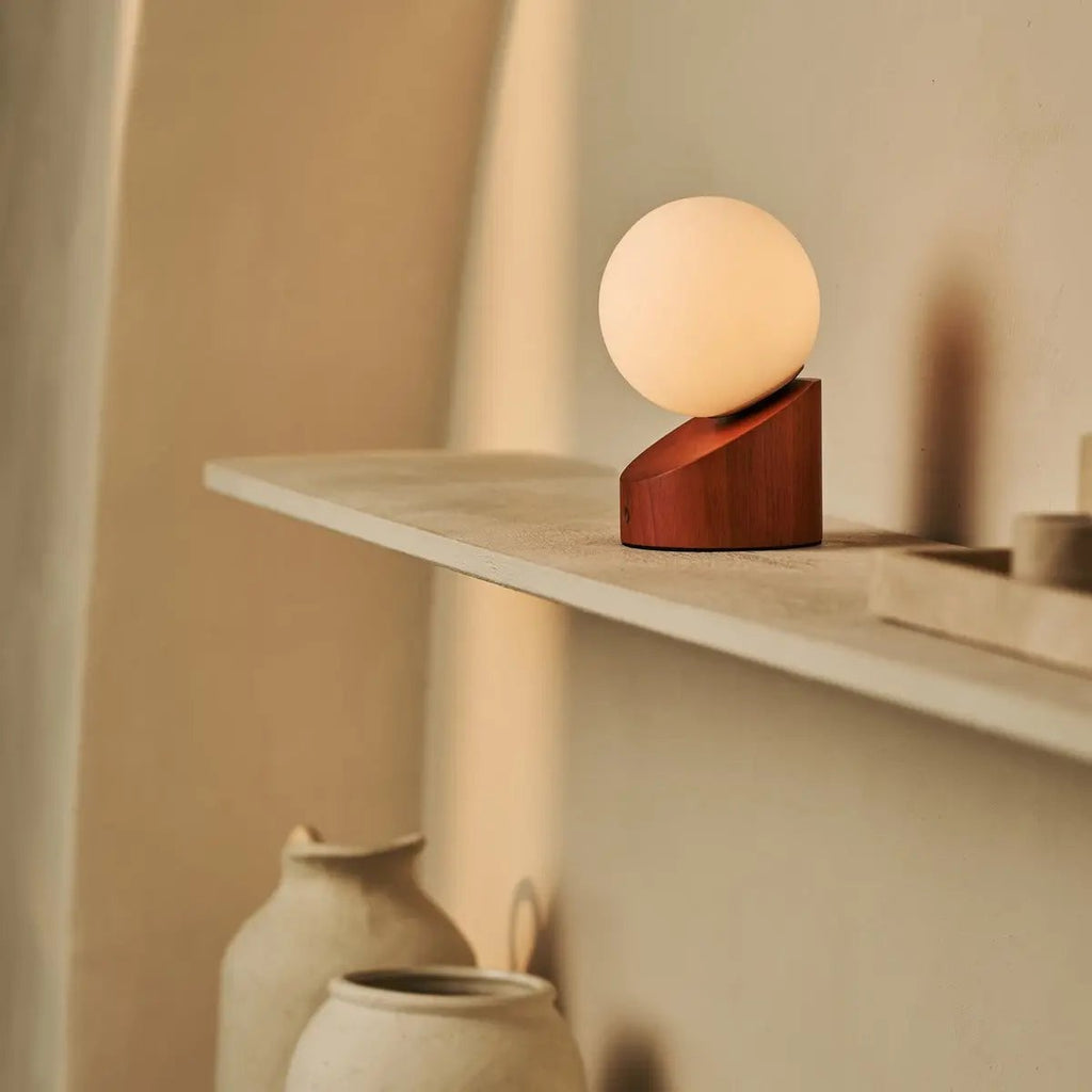 Morris Chestnut Brown Rechargeable Lamp | Stylish, Cordless & Sustainable Design - LUXONAS HOME