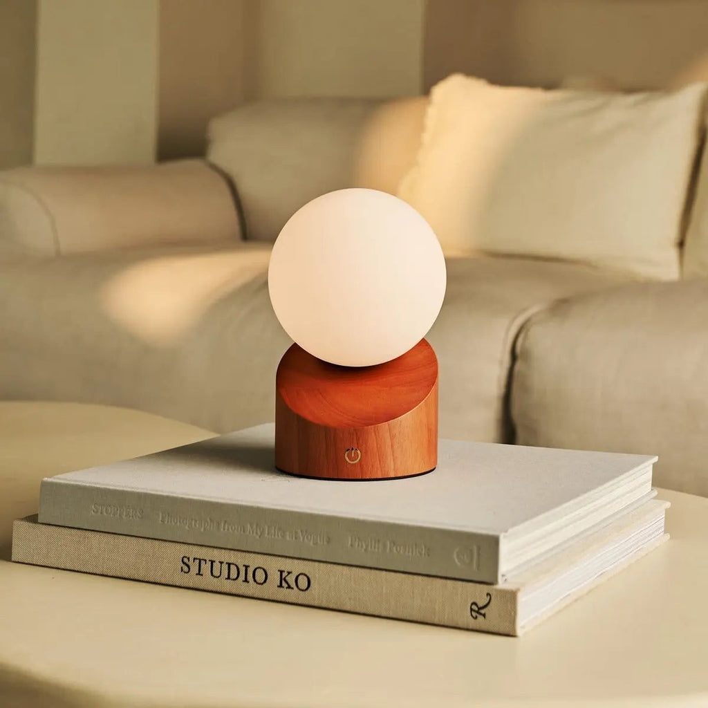 Morris Chestnut Brown Rechargeable Lamp | Stylish, Cordless & Sustainable Design - LUXONAS HOME