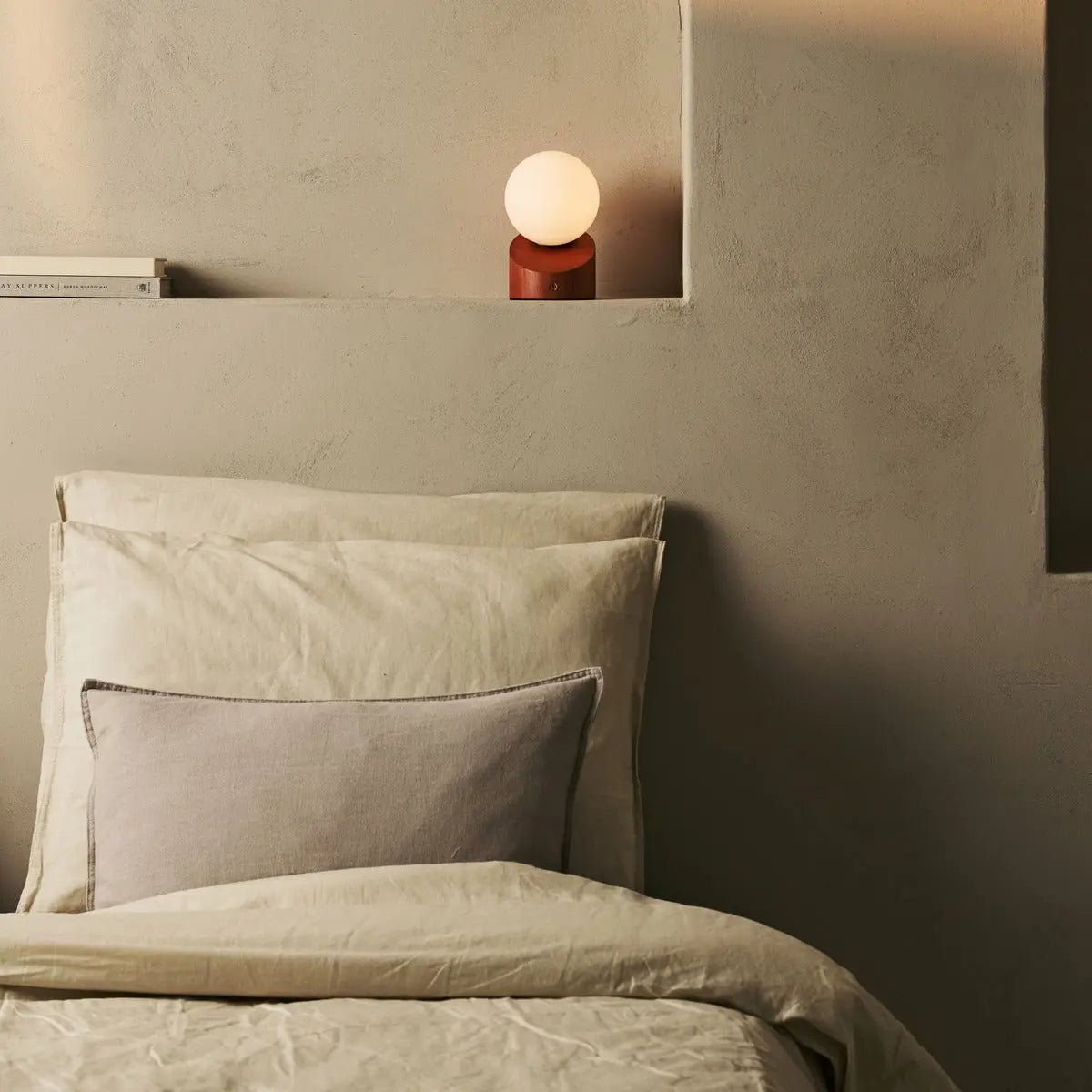 Morris Chestnut Brown Rechargeable Lamp | Stylish, Cordless & Sustainable Design - LUXONAS HOME