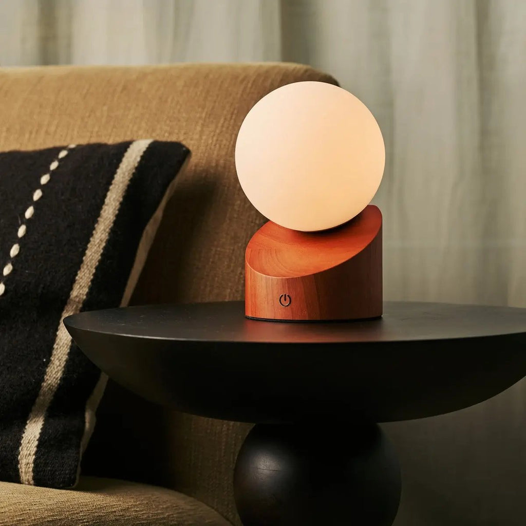 Morris Chestnut Brown Rechargeable Lamp | Stylish, Cordless & Sustainable Design - LUXONAS HOME