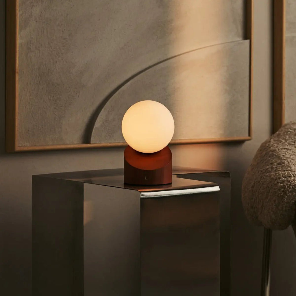 Morris Chestnut Brown Rechargeable Lamp | Stylish, Cordless & Sustainable Design - LUXONAS HOME