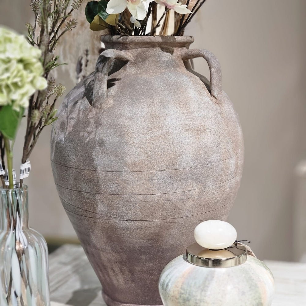 Mottle 4 Handle Terracotta Vase - LUXONAS HOME