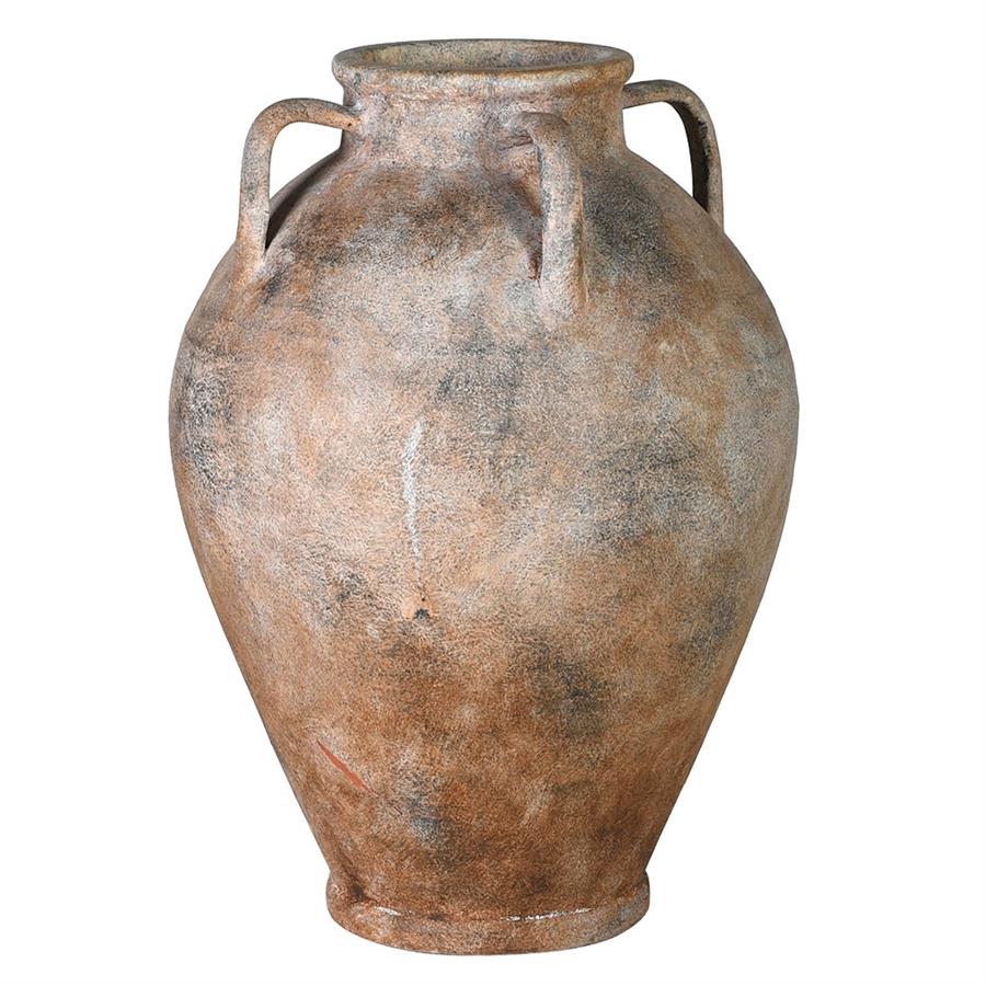Mottle 4 Handle Terracotta Vase