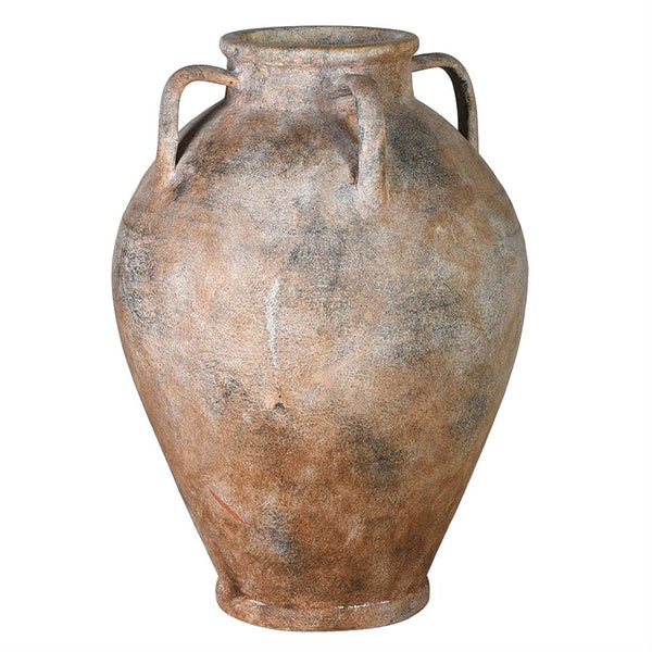 Mottle 4 Handle Terracotta Vase