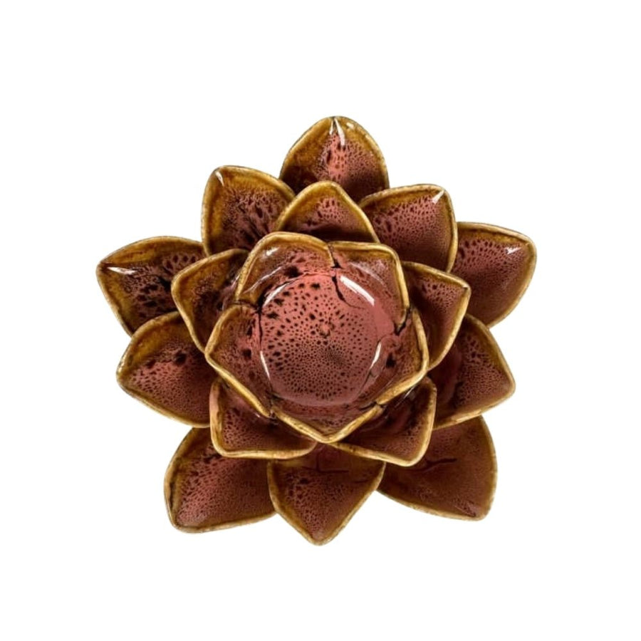 Mottled Pink Floral Ceramic Tealight Holder