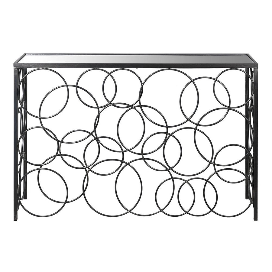 Multi Ring Mirror Top Console Table