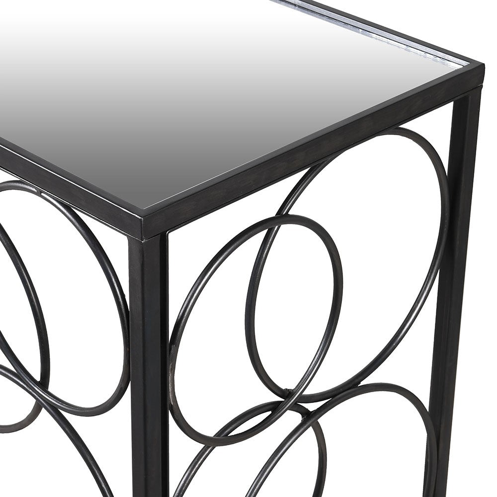 Multi Ring Mirror Top Console Table - LUXONAS