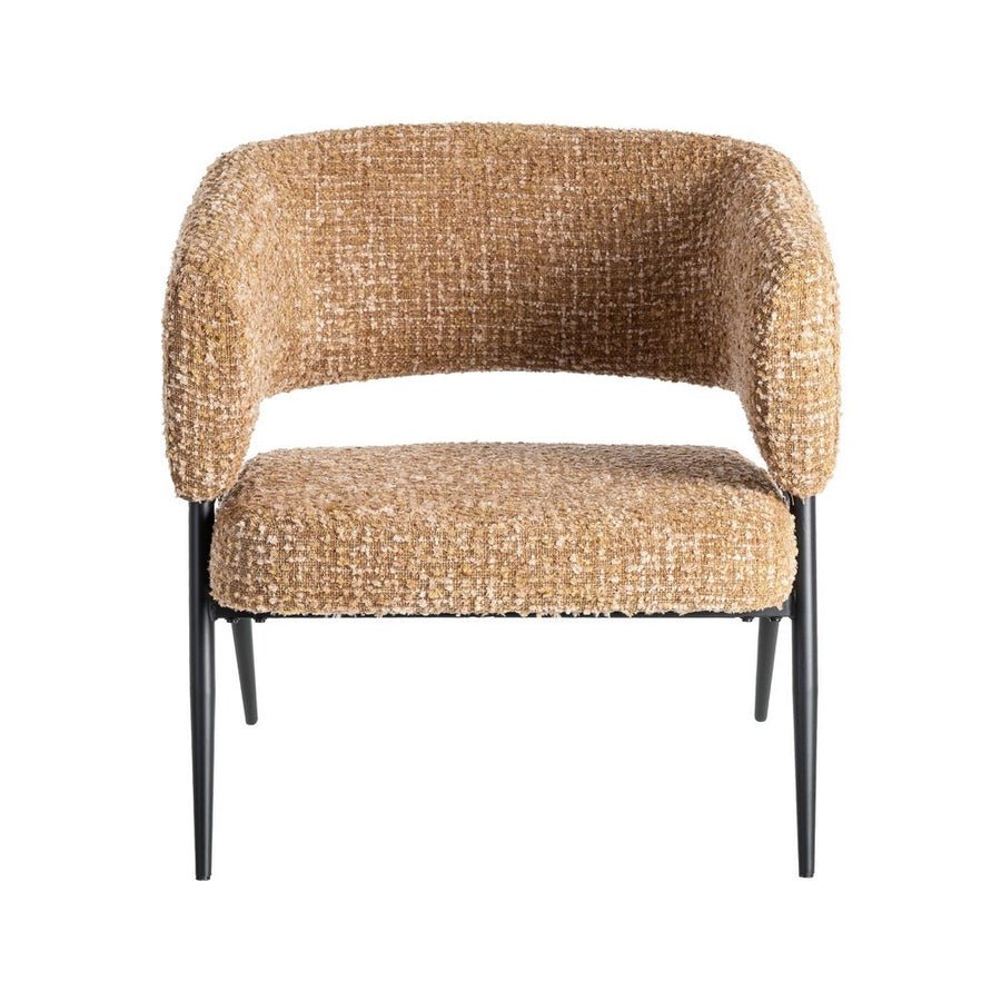 Mustard Fabric and Metal Armchair