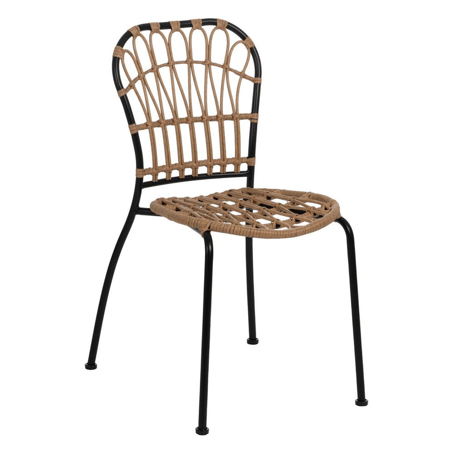 Natural and Black PE Steel Chair