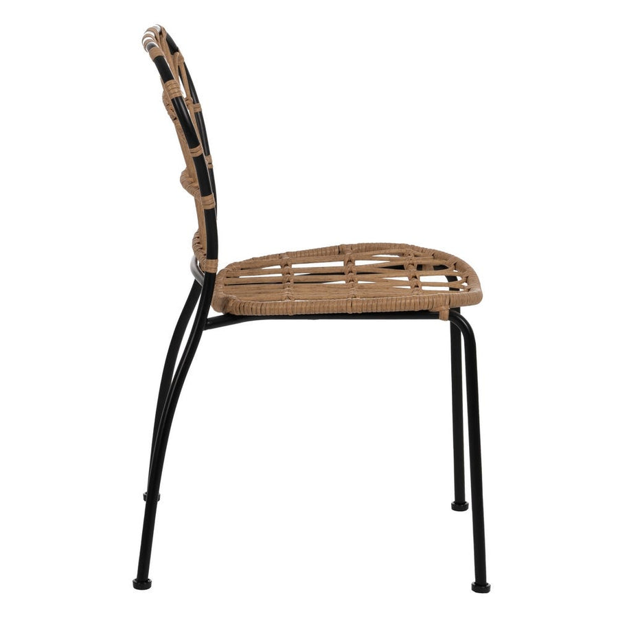 Natural and Black PE Steel Chair