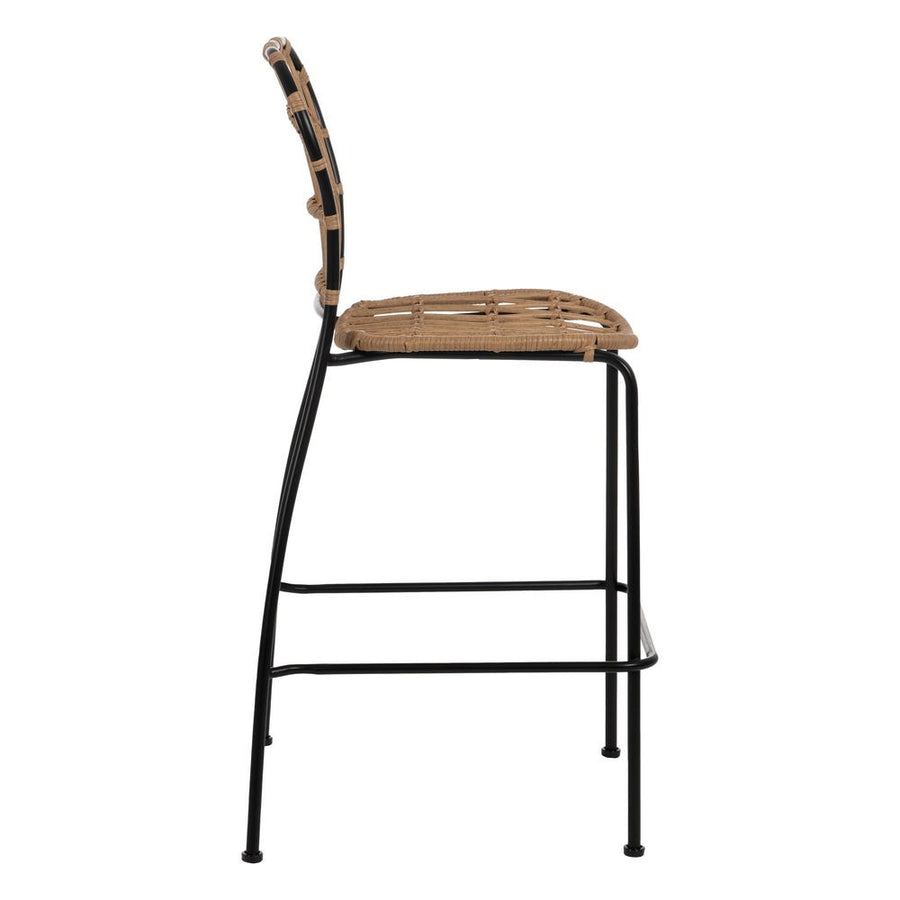 Natural and Black Polyethylene Steel Stool