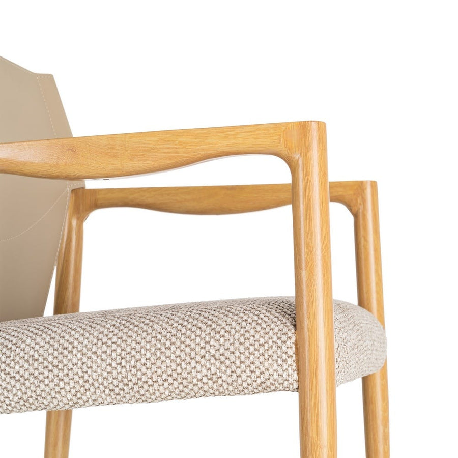 Natural Beige Woven Carver Chair