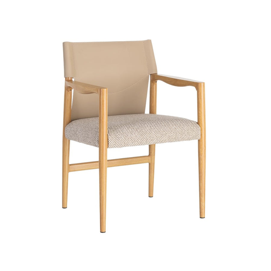 Natural Beige Woven Carver Chair