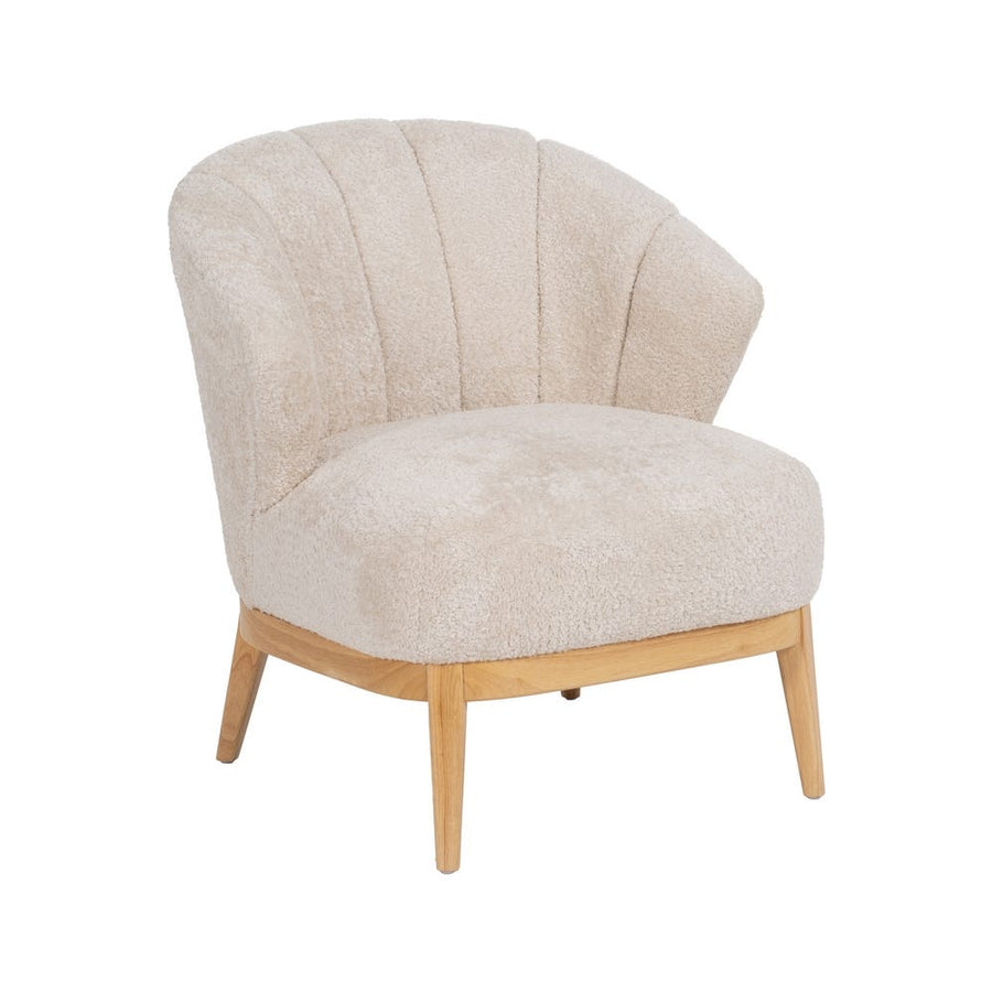 Natural Cream Woven Wood Armchair for Room