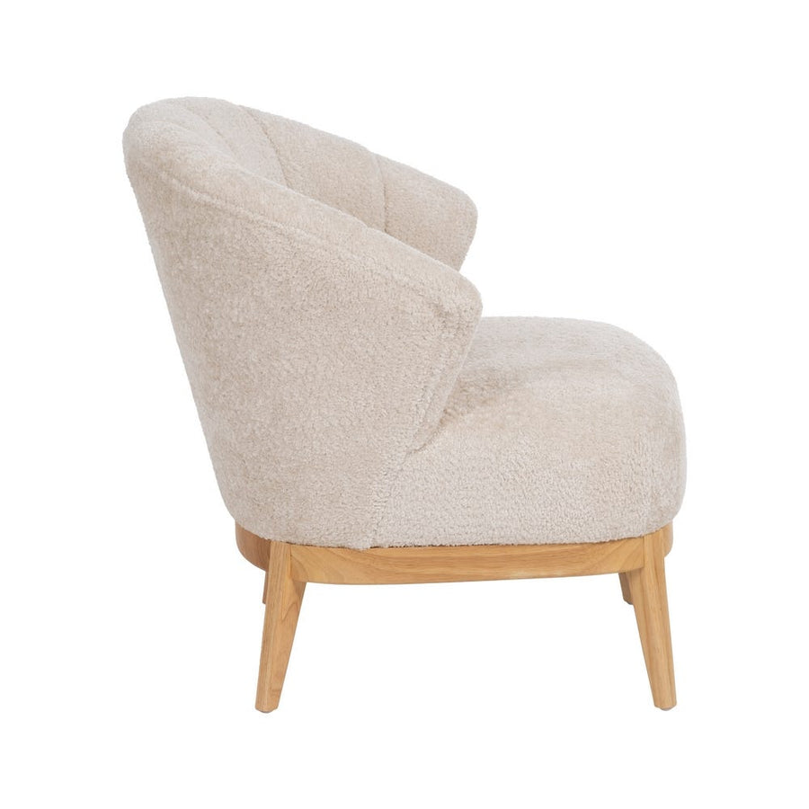 Natural Cream Woven Wood Armchair for Room