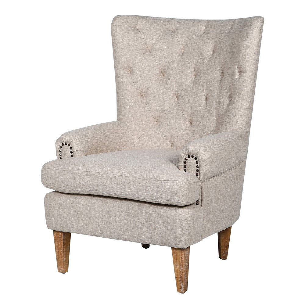 Natural Linen Armchair - LUXONAS