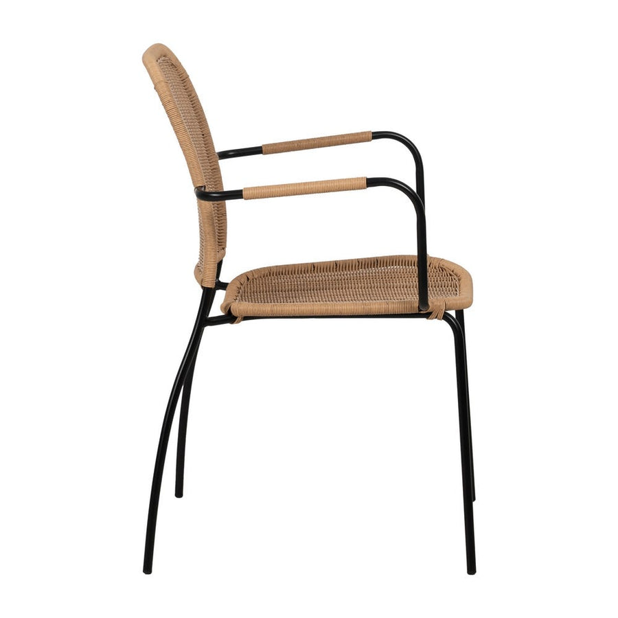 Natural Style Chair with PE Steel Frame