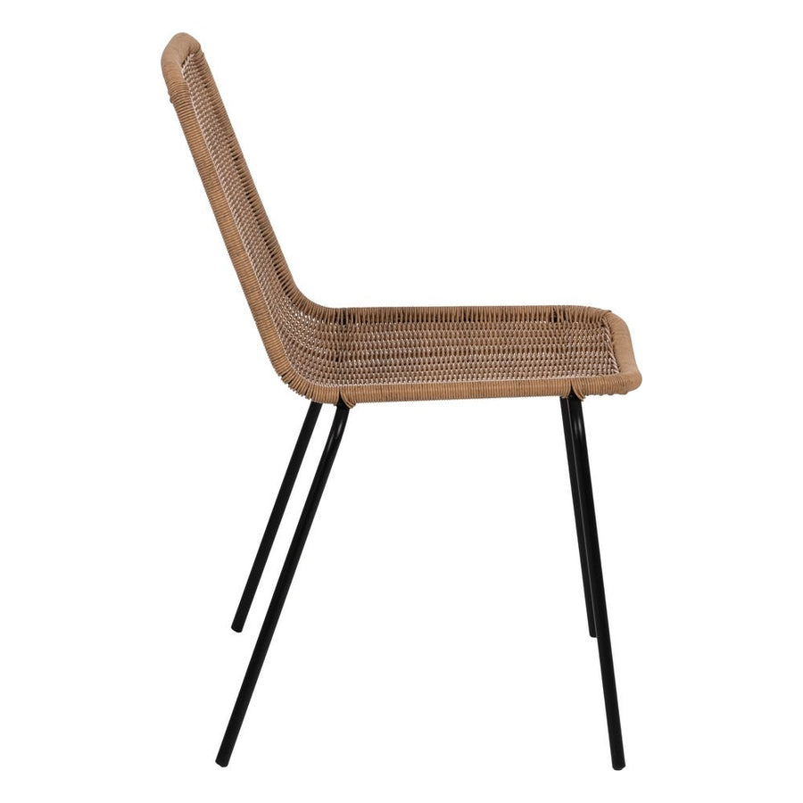 Natural Style Chair with Polyethylene and Steel Frame