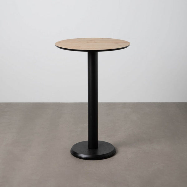 Natural Style High Table with Metal and Wood, 65 x 65 x 100 cm