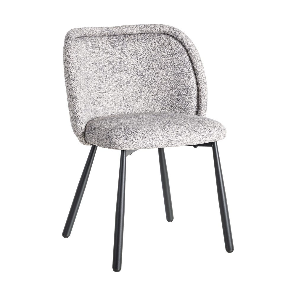 Nest Marbled Grey-White Fabric & Metal Chair