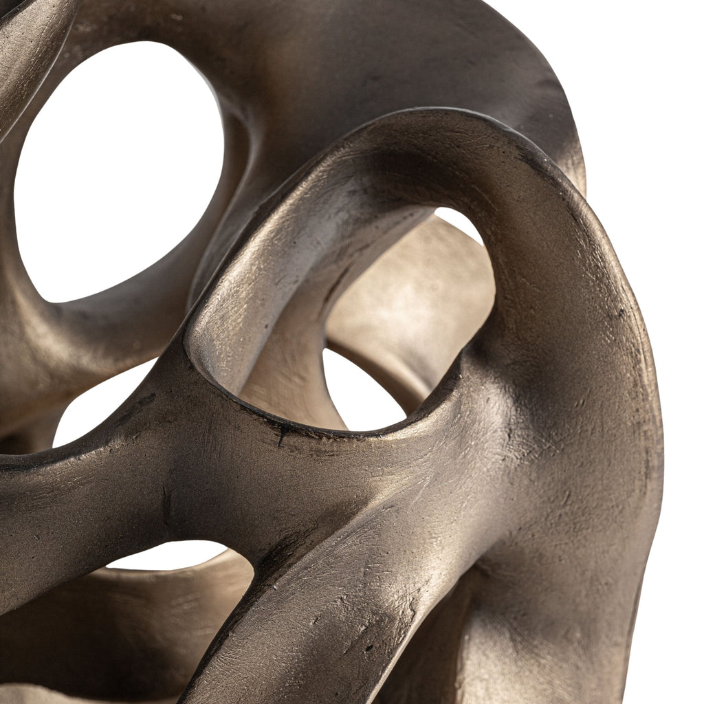 Niaru Decor Figure - Contemporary Resin Sculpture in Gold Finish - LUXONAS