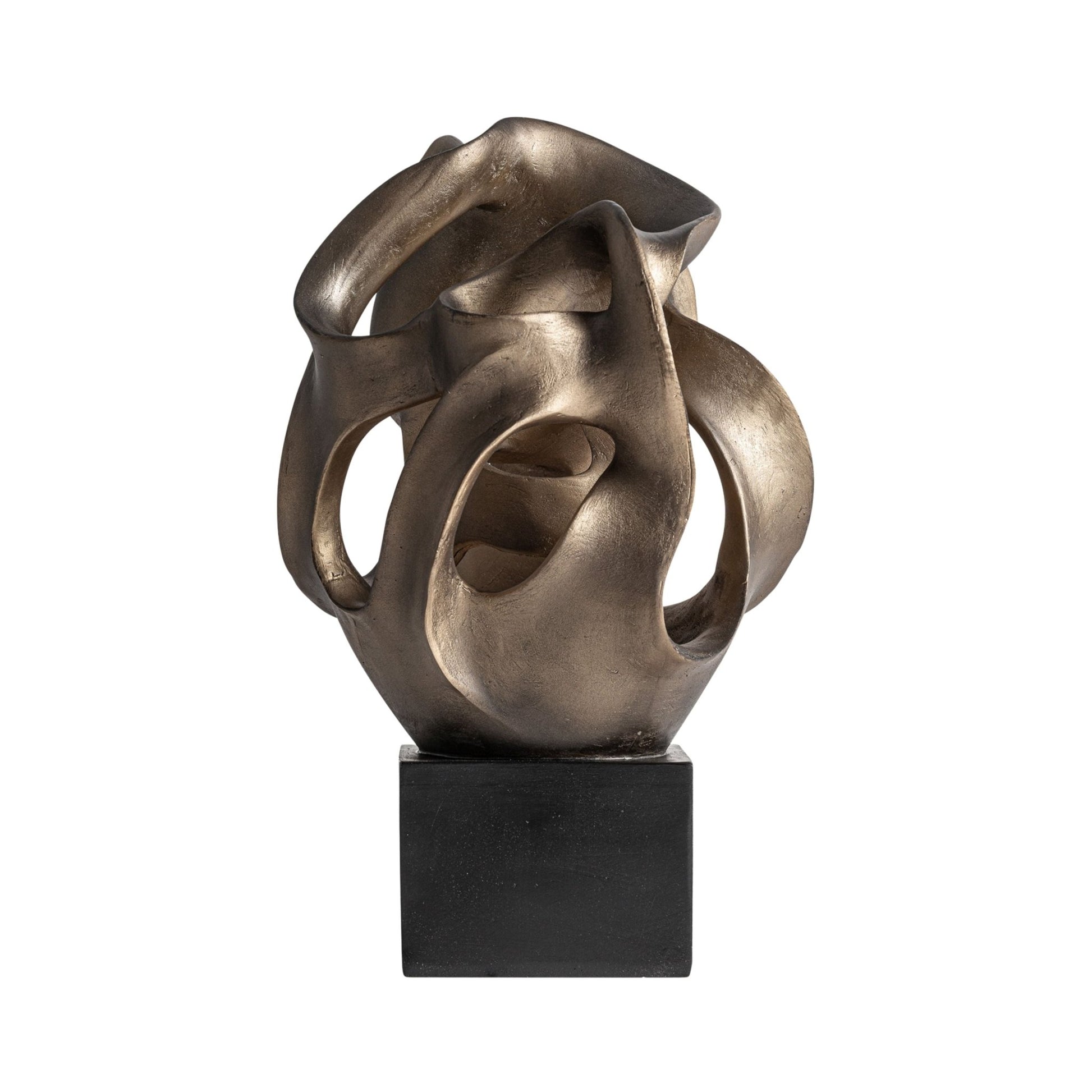 Niaru Decor Figure - Contemporary Resin Sculpture in Gold Finish - LUXONAS