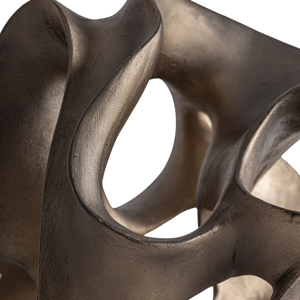 Niaru Decor Figure - Contemporary Resin Sculpture in Gold Finish - LUXONAS