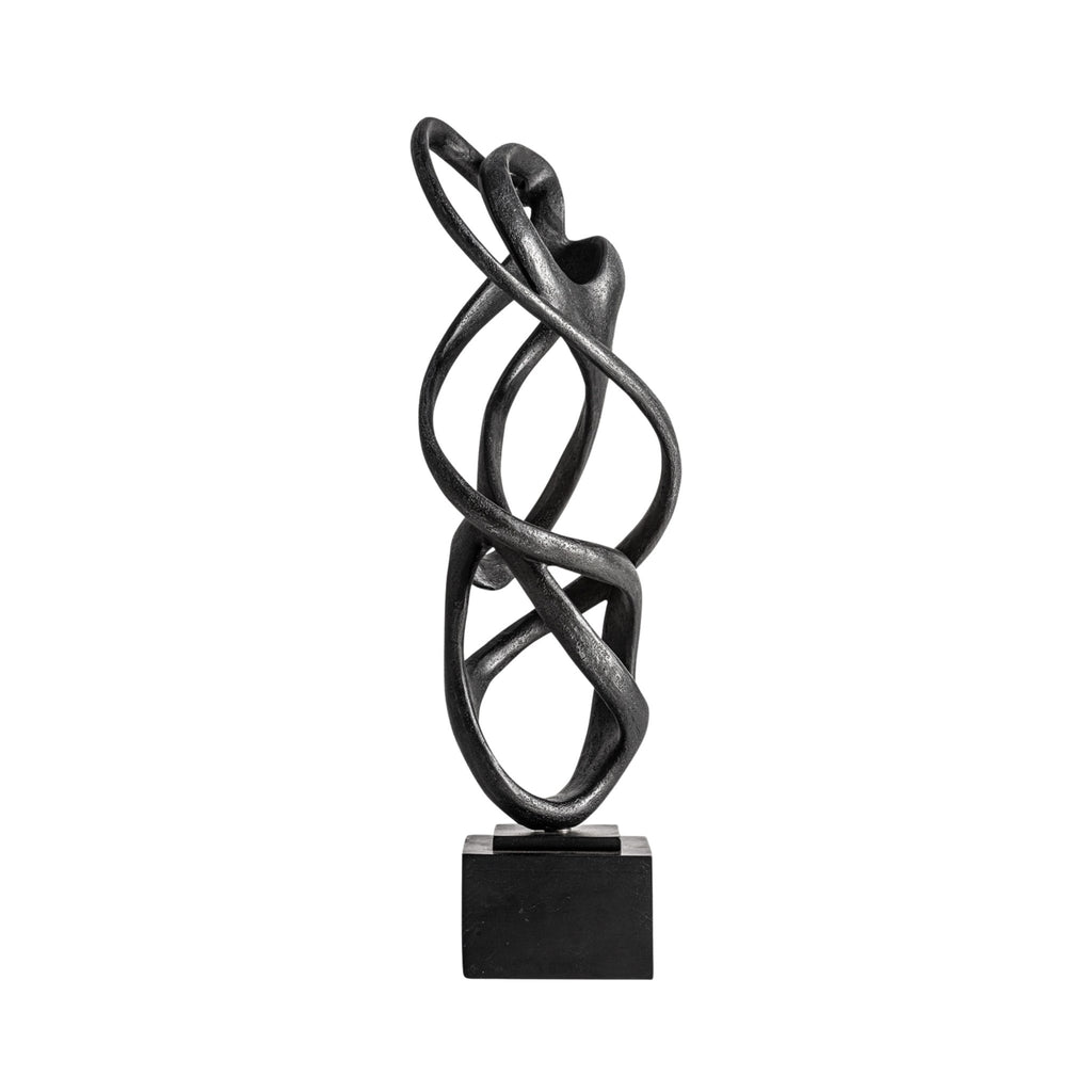 Noe Deco Figure - Contemporary Black Resin Decorative Sculpture - LUXONAS