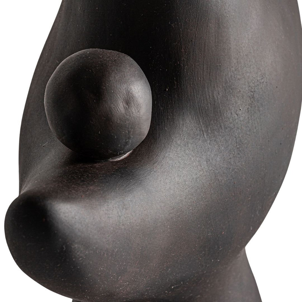 Nohae Decorative Figure - Matte Black Ceramic Sculpture - LUXONAS
