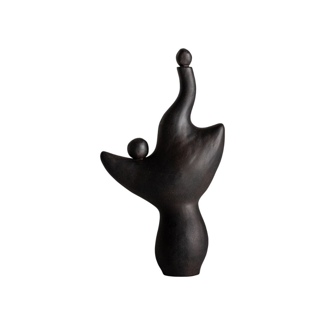 Nohae Decorative Figure - Matte Black Ceramic Sculpture - LUXONAS