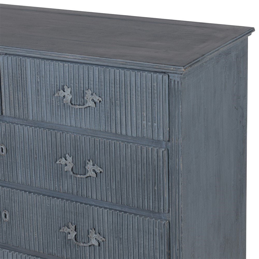 Nordic Blue - wash 5 Drawer Chest - LUXONAS