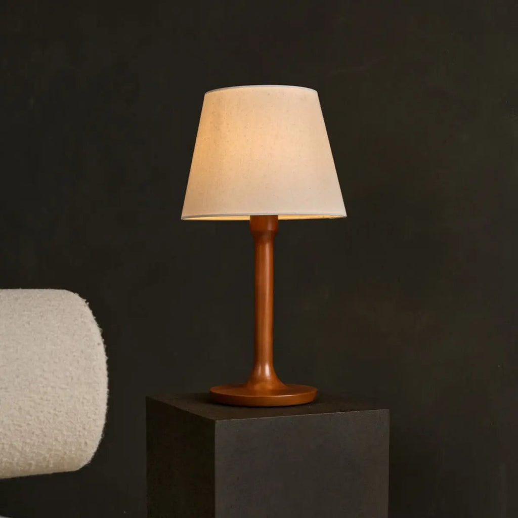 Nova Chestnut Brown Wooden Lamp | Stylish Lighting - LUXONAS HOME