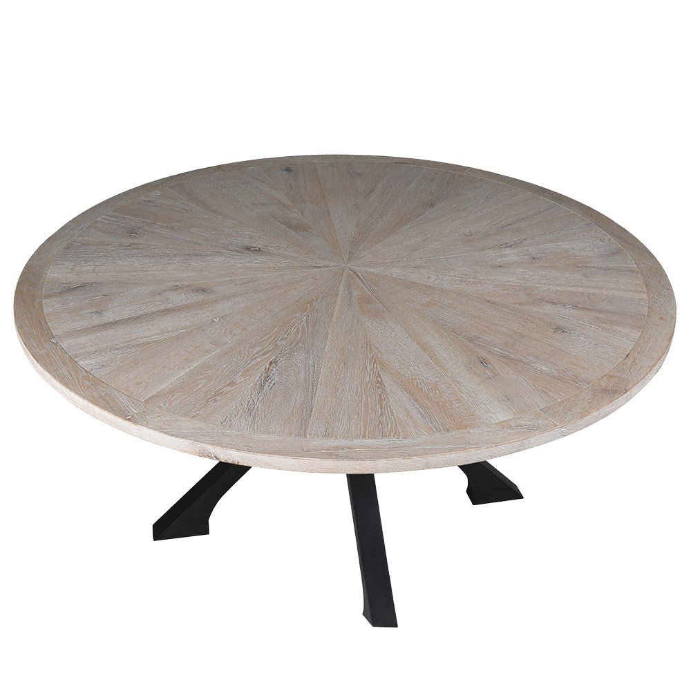 Oak Brushed Black Dining Table - LUXONAS