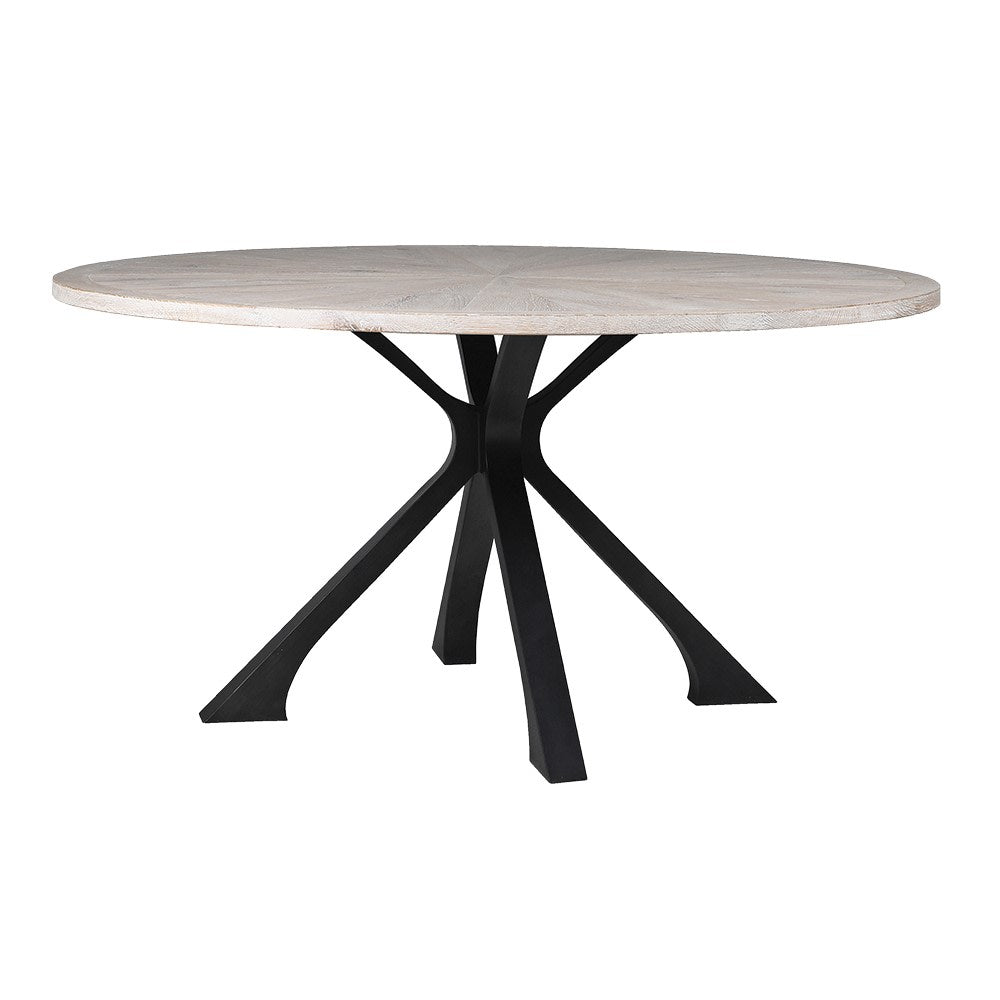 Oak Brushed Black Dining Table - LUXONAS