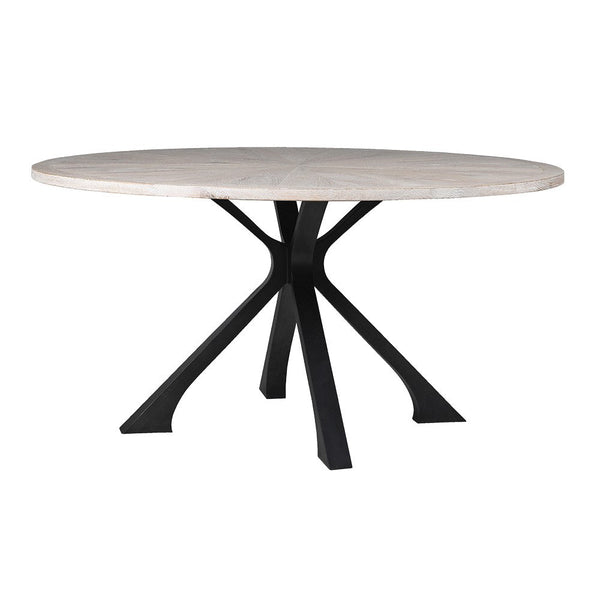 Oak Brushed Black Dining Table