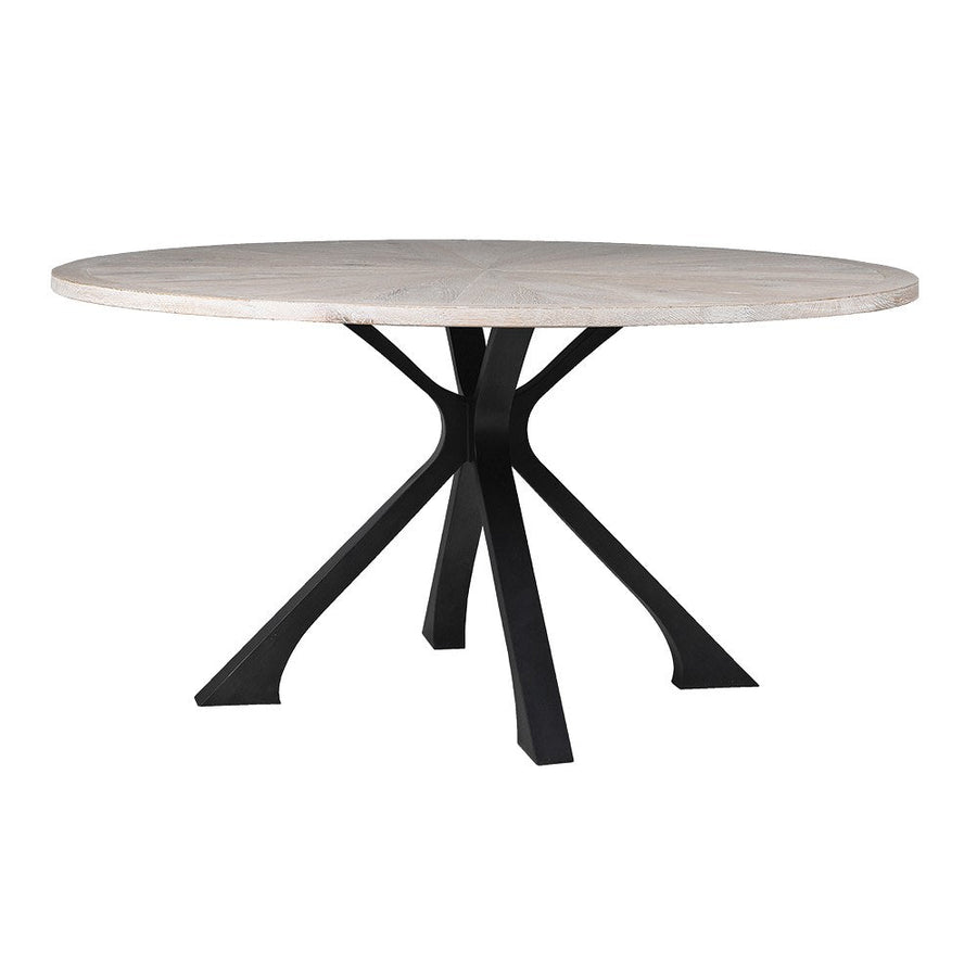 Oak Brushed Black Dining Table