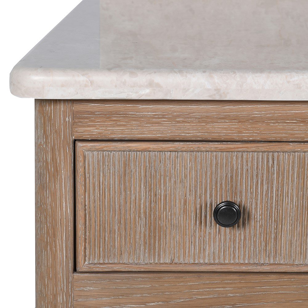 Oak Ribbed 4 Door 2 Drawer Sink Unit - LUXONAS