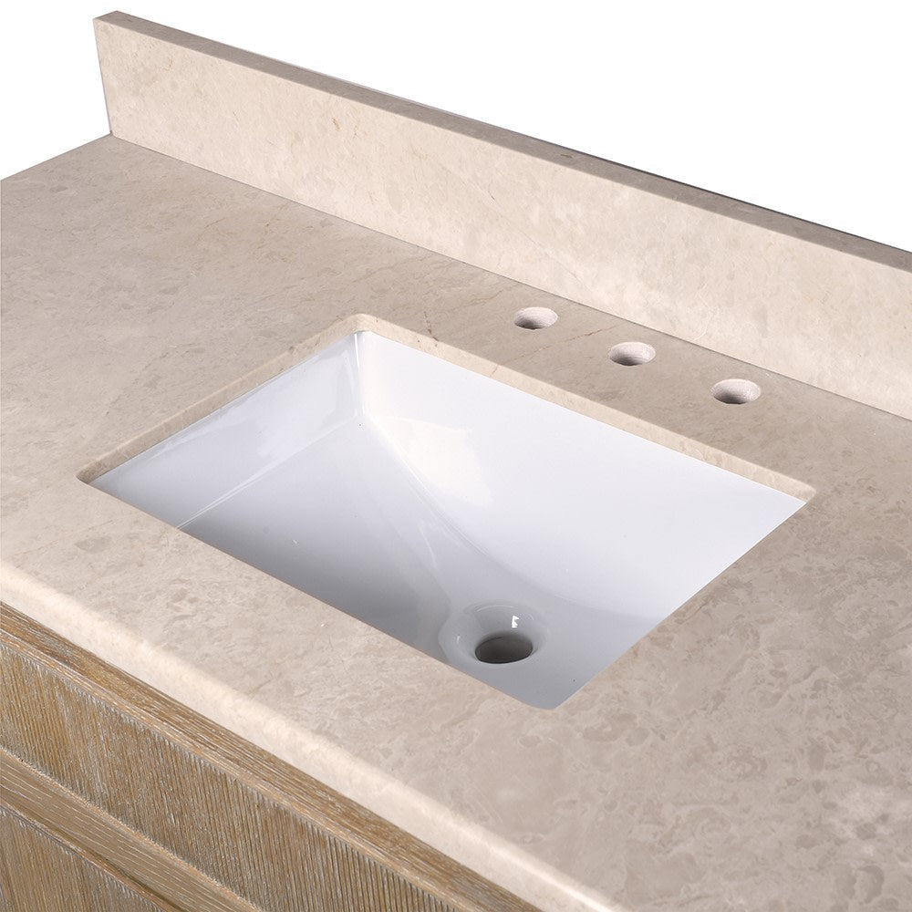 Oak Ribbed 4 Door 2 Drawer Sink Unit - LUXONAS