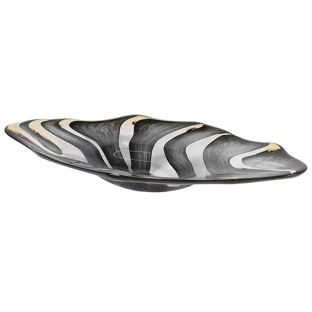 Obsidian Sun Plate - Hand Blown Glass Decorative Plate - LUXONAS