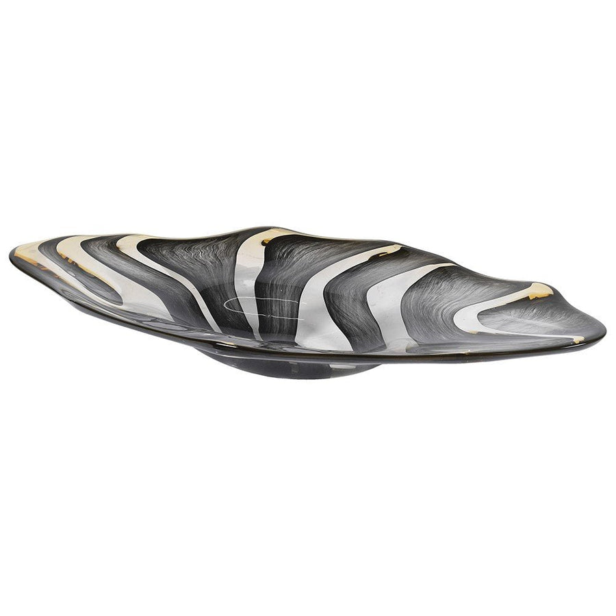 Obsidian Sun Plate - Hand Blown Glass Decorative Plate