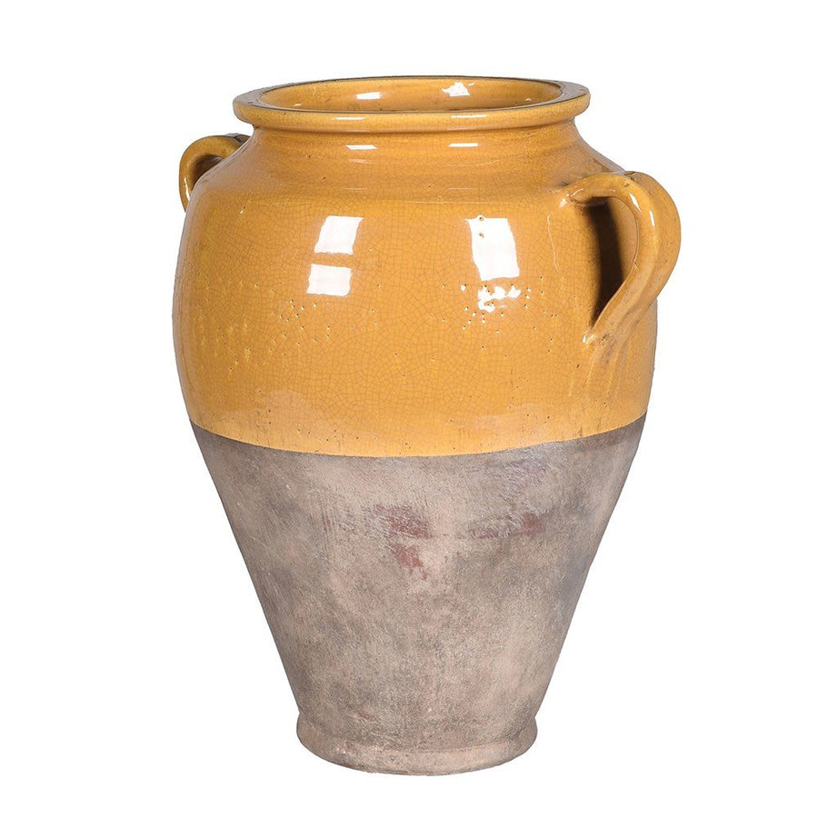 Ochre Amphora Vase - Terracotta Decorative Piece for Dry Flowers