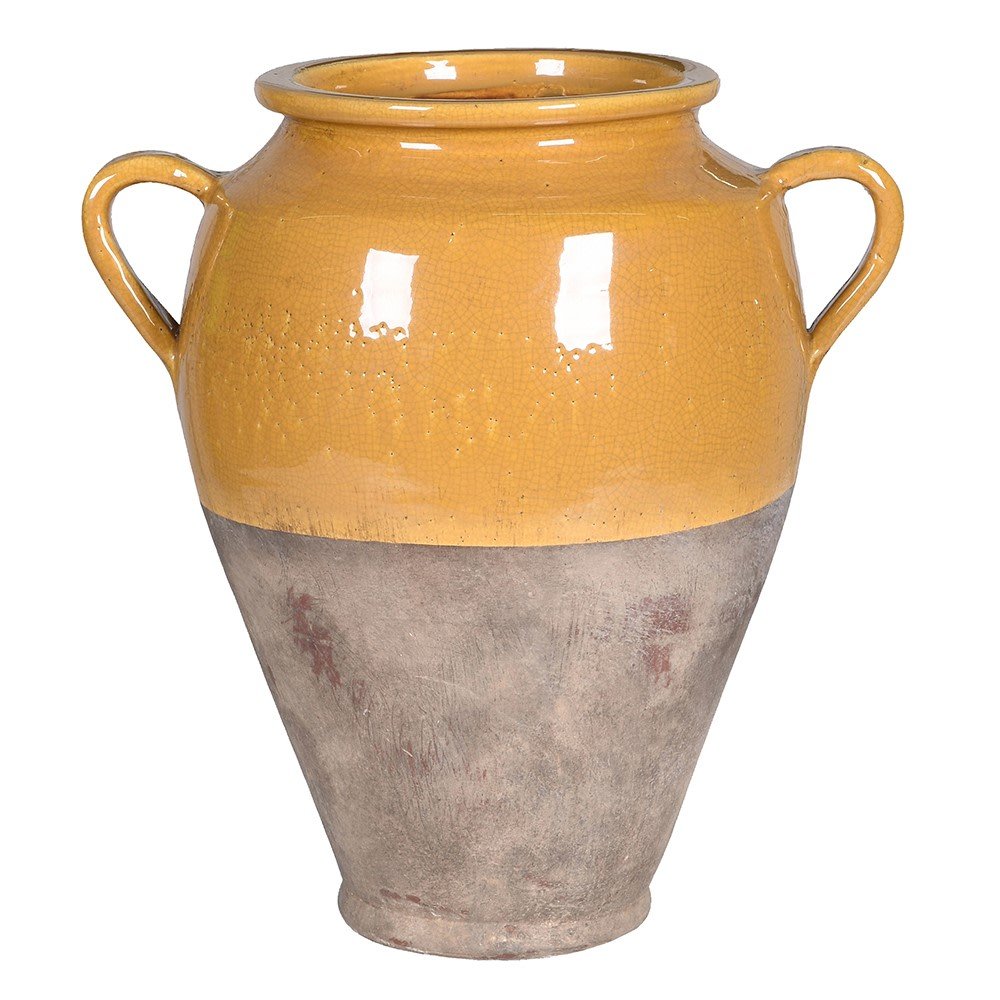 Ochre Amphora Vase - Terracotta Decorative Piece for Dry Flowers - LUXONAS