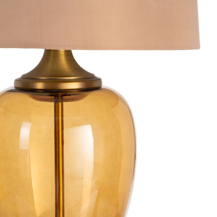 Ochre Glass Base Table Lamp