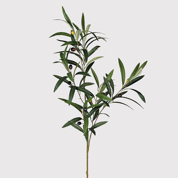 Olive Spray Branch with Leaves - Realistic Artificial Decor