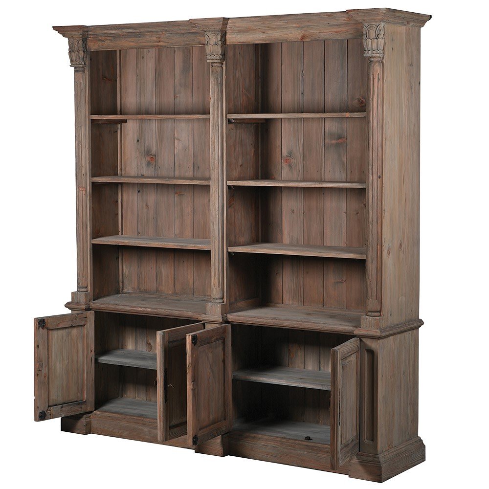Olympia Pine 4 Door Bookcase - LUXONAS