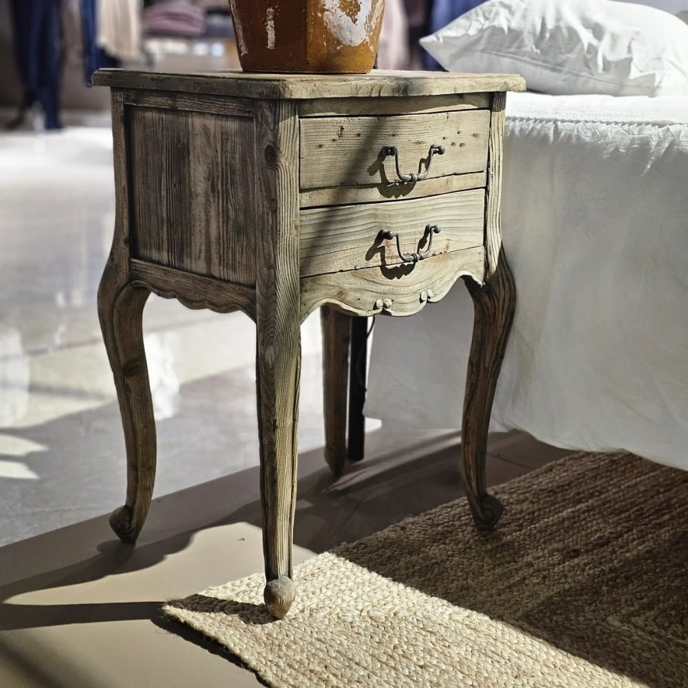 Olympia Reclaimed Pine 2 Drawer Bedside - LUXONAS HOME
